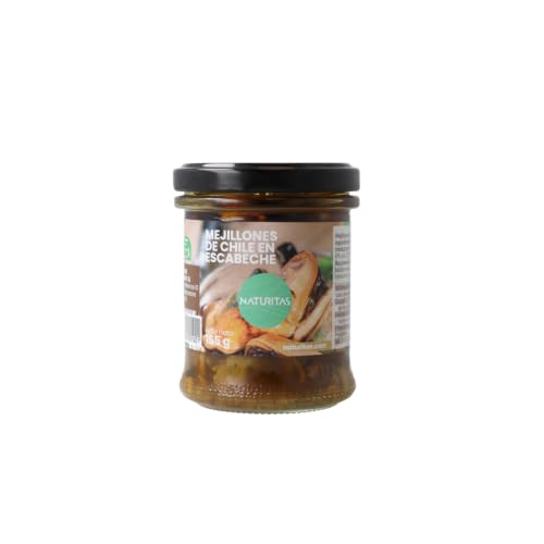 Mejillones de Chile en escabeche | 165 g | Naturitas Essentials | Mejillones en escabeche | Tradicional rico en proteína | Conservas