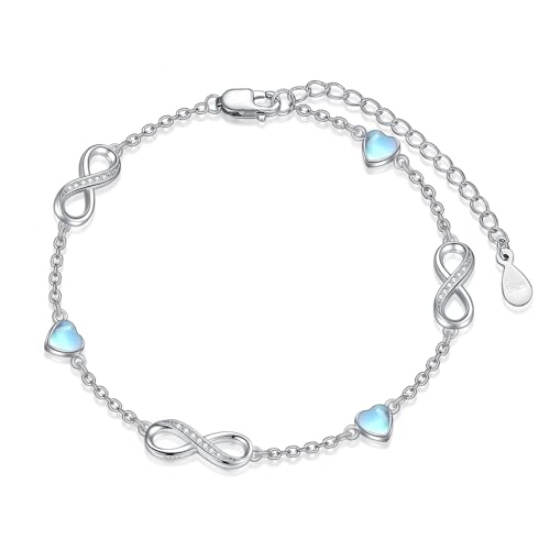 Image of Dorunmo Ankle Bracelet for Women 925 Sterling Silver Natural Stone Bracelet Anklet Summer Beach Jewelry Birthday Gifts for Mom