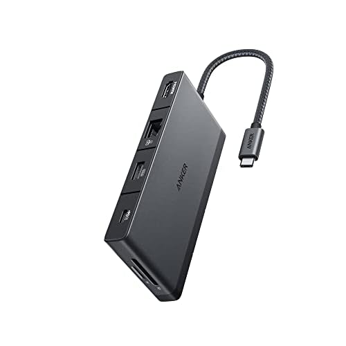 Anker 552 [USB]-[C] [Hub] (9-in-1) with 100W Power Delivery, [4K]@30Hz [HDMI], 4 [USB]-[C] and [USB]-A Data Ports, Ethernet and SD/microSD [C]ard Slot for MacBook, HP, Dell Laptops, and More