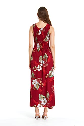 Image of Matchable Family Hawaiian Luau Men Women Girl Boy Clothes in Pineapple Garden Burgundy