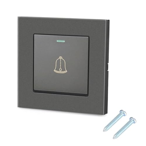 Bouton de Sonnette Extérieur éTanche 220–250 V, Interrupteur Sonnette de Porte en Verre avec...