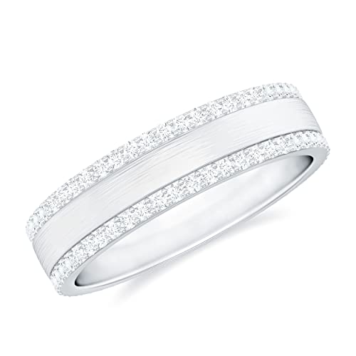Real Diamond Wedding Band, Hi Color Si Clarity, Certified Diamond Anniversary Band Ring (Ready to Gift)