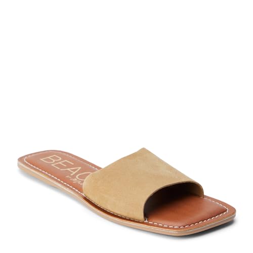 BEACH by Matisse Womens Bali Print Slide Flat Casual Sandals Casual - Black, Brown