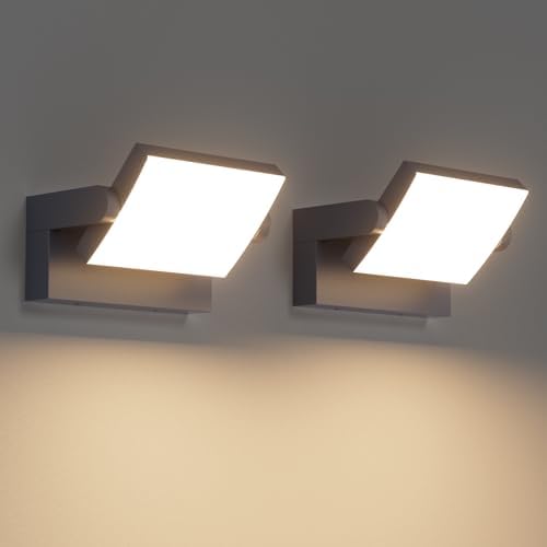 Klighten 2 Piece 24W LED Outdoor Wall Light, 3000K, IP65