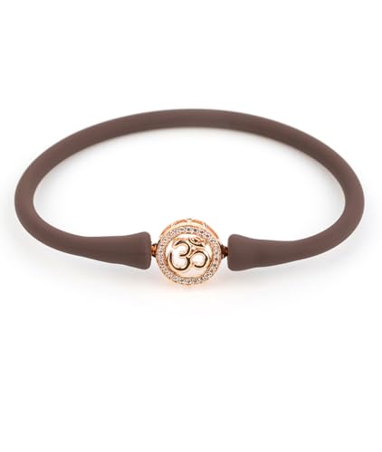 Image of Sterling Silver 925 Wrestband Bracelet for Women, Rose Gold, Rhodium Polished, Crystal Charm, Everyday Wear