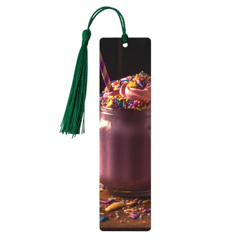 しおり 木製しおり 穴とタッセル付き 木製タグ ミルクセーキ 木製クラフト しおり ヴィンテージ しおり オーナメント 木製ブックマーク 女性用 男性 本好きの方へのギフトに ダークグリーン