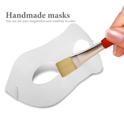 Masque de mascarade papier blanc POPETPOP pour DIY et halloween (10 pièces) - 6