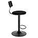 Lestarain 1X Taburete Bar Ergonómico, Taburete Alto con Altura Regulable en 62-82cm, Taburete Cocina en Terciopelo, con Respaldo y Reposapies, Negro LBAI57002-1