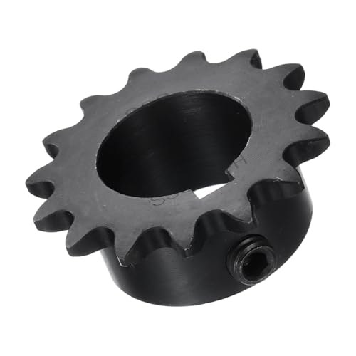 Image of uxcell #35 Chain Roller Sprocket B Type, 1 inch Bore 15 Tooth Single Strand Chain Sprocket, Carbon Steel, Keyway with Set Screws