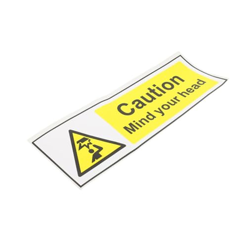 Warmhm Cartello di Avvertimento Attenzione alla Testa 20X66 CM Adesivo Segnale Basso Caratteri in Grassetto Etichetta di Sicurezza per Parcheggi e Magazzini Installazione Nastro