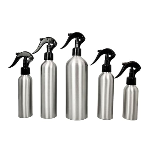 ERICAT Botella de aluminio, botellas vacías con pulverizador, pulverizador con bomba, pulverizador de niebla fina, botellas recargables, rociador de agua (Color : Silver, Size : METAL_500ML)