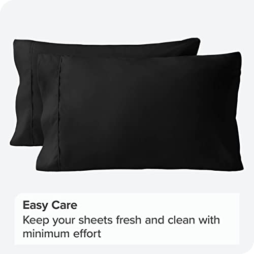 Bare Home Microfiber Pillow Cases - King Size Set Of 2 - Cooling Pillowcases - Double Brushed - Black Pillowcases 2 Pack - Easy Care (King Pillowcase Set Of 2, Black) #TOP5