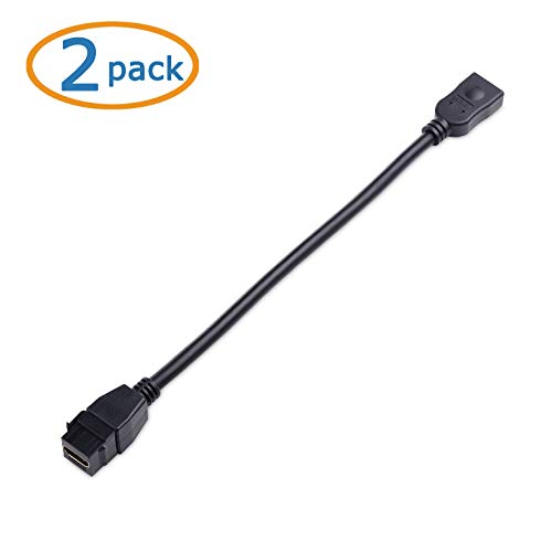 Cable Matters 2-Pack Hdmi Keystone Jack Pigtail Cable In Black - 8 Inches #TOP1