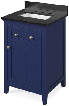 24" Hale Blue Chatham Vanity, Black Granite Vanity Top, undermount rectangle bowl