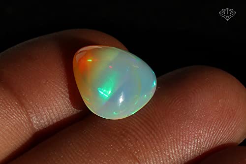 Opale éthiopienne blanche véritable 4.39 Cts | Pierre précieuse cœur pour pendentif