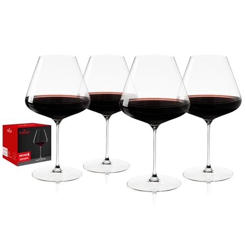 Spiegelau Definition - Copas de vino tinto de tallo largo fabricadas en Europa para bodas, aniversarios, fiestas de cumpleaños, cenas, cristalería, accesorios para carrito de bar en casa, 34 onzas