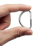 MZMing 50 Pieces D Rings Metal Nickel Plated D Ring Buckles 25mm Non Welded Loop Durable D-Ring Fasteners for Bag Buckle Purse Handle Webbing Strap Dog Collar Backpack DIY Accessories - Image 4
