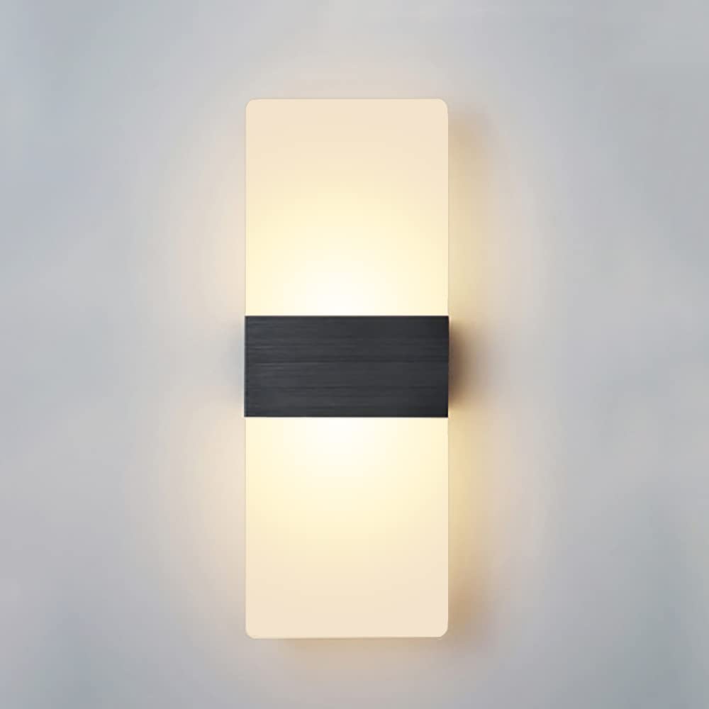 Akrylowy kinkiet ścienny LED, 12 W, ciepła biel, 3000 K, nowoczesne lampy ścienne do sypialni, korytarza, schodów, salonu