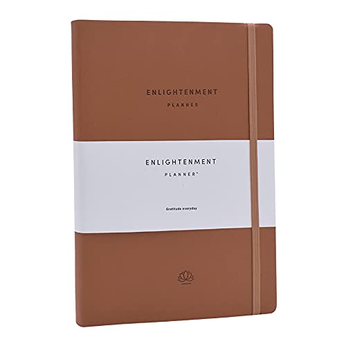 Enlightenment Planner | 12 Month Undated Monthly Weekly Daily Planner | Track and Increase Productivity Happiness Passion Purpose Mood Meditation and Reflection (Hazelnut, Hardcover B5 7.0" X 10.0”)