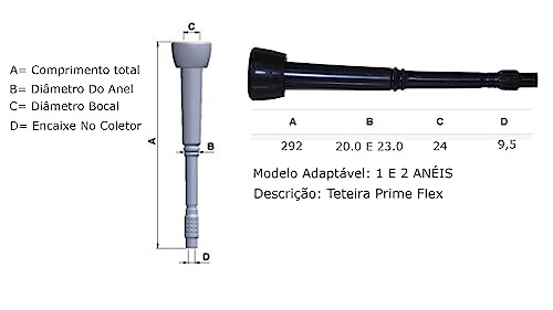 Teteira Insuflador Flex 9,5mm Prime Jogo Com 4 Unidades,