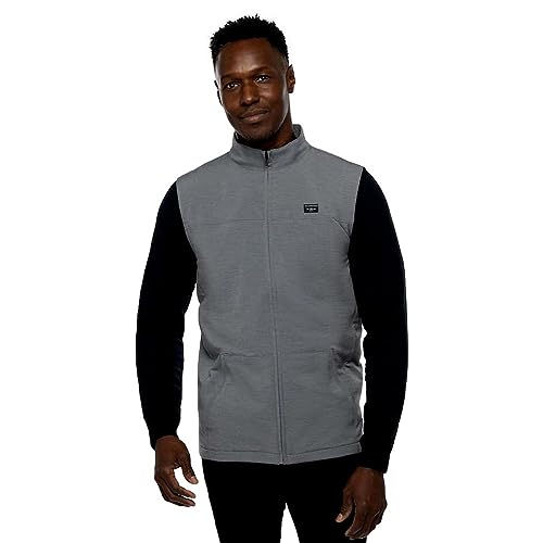 TravisMathew Men's Top of the Line Vest (Large, Heather Sleet)