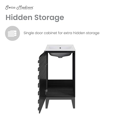 Image of Swiss Madison Cascade 18 inch Bathroom Vanity in Black