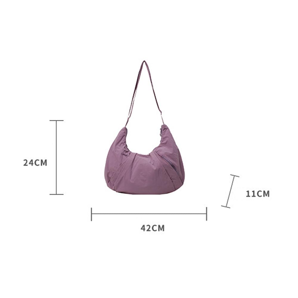 Croissant-Tasche, große, modische, wasserdichte Nylon-Umhängetasche für Damen, halbmondförmig, Verstellbarer Riemen