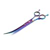 Dream Reach 8.0 Inch Twin Tailed Rainbow Curved Blade Pet Grooming Scissors Dog Hair Cutting Shears with Case