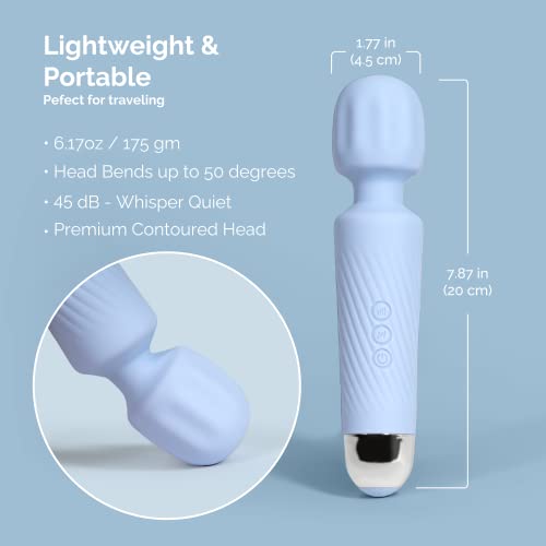 Vibrator Wand Sex Toys [Clit Stimulator Vibrators] Vibrator For Her | Sex Toy | Personal Wand Massager | 20 Patterns & 8 Speeds Of Pleasure | Quiet & Small | Female Adult Toys (Blue) #TOP5