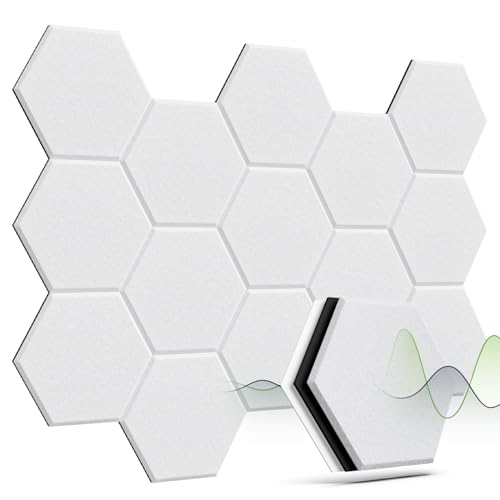 Woovio Schalldämmung Akustikpaneele 12 Pack Hohe Dichte Wandpaneele Selbstklebend Schallschutz Akustikplatten für Tonstudio, Büro, Gaming Deko 30 * 26 * 1cm
