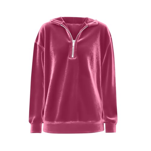 Velvet Sweatshirt for Toddler Girl Long Sleeve Polo Collar Top 1/4 Zipper Drop Shoulder Pullover Velour Sweatshirts4