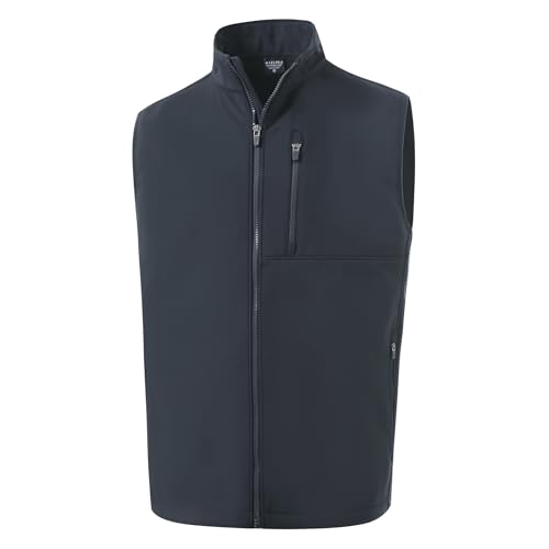 Image of M MAELREG Mens Vests Outerwear Windproof Lightweight Softshell Vests Zip Pockets Sports Sleeveless Jacket Golf Vests for Men