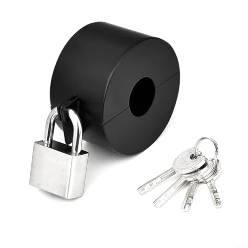 Glewi Dispositivo de bloqueo de perilla de puerta de acero inoxidable, cubre asas redondas/tulipanes para evitar la rotación, seguridad portátil para el hogar/hotel/cuidado de la demencia (B)