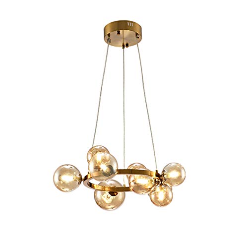 Lustre noir 9 lumières design moderne à montage encastré