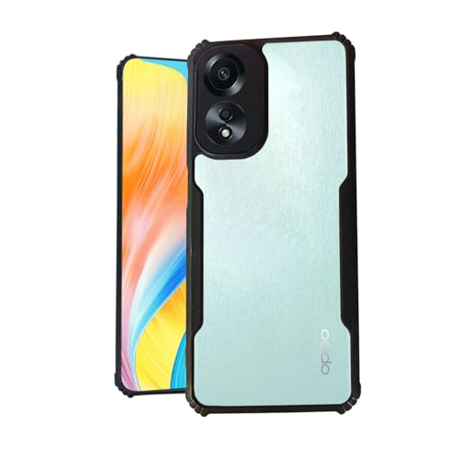 Image of AIBEX Crystal Clear Back Cover Case for Oppo A78 4G | 360 Degree Protection | Shock Proof Design | Transparent Back Cover Case (PC & TPU, Black Bumper)