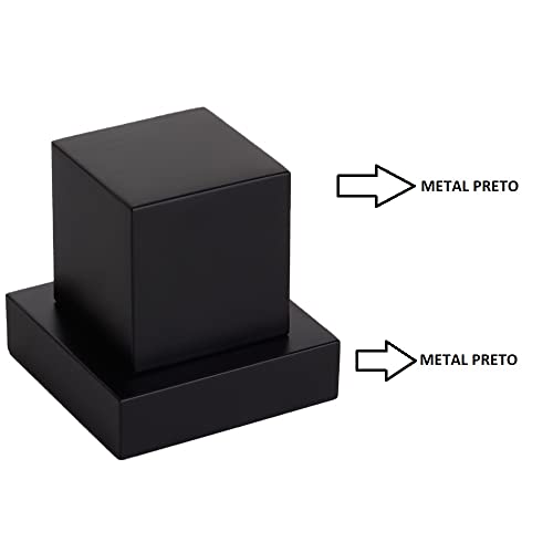 Bruno Acabamentos - Acabamento Registro Quadrado 1/2 OU 3/4 - Preto