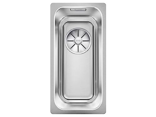 BLANCO SOLIS 180-IF | Edelstahl Spüle | Einbauart: Einbau von Oben & Flächenbündig | für 30 cm breite Unterschränke | Widerstandsfähig gegenüber Kratzern | Großes Beckenvolumen | [22x44x13,4 cm]