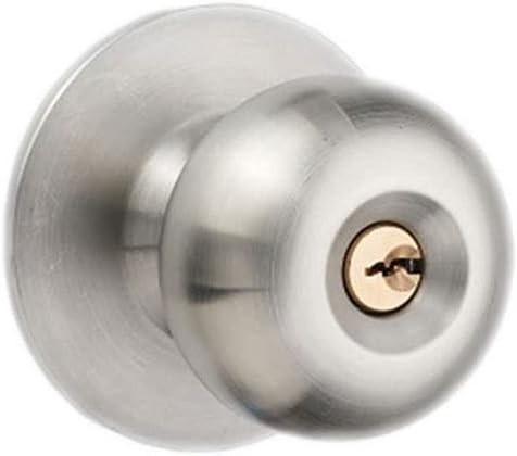 Door Knob Lever Replaceable Round Door Lock Door Levers Old Door Handle with Key for Indoor Outdoor Bedroomn Bathroom Office Door Lock with Handle (Color : Brushed B Model Without Lock Tongue)