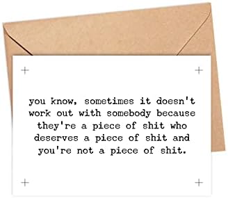 Arezzaa Sometimes it doesn’t work out - they're a POS who deserves a POS and you're not a POS- funny & sarcastic divorce greeting card 5x7''