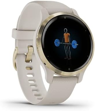 Garmin Venu 2S Smaller-sized GPS smartwatch with all-day health monitoring, Light Gold Bezel with Light Sand Case and Silicone Band