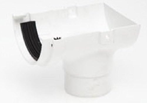 halfround WHITE gutter STOP END OUTLET Half round for shed, conservatory, porch etc mini guttering 75mm and 53mm downpipes