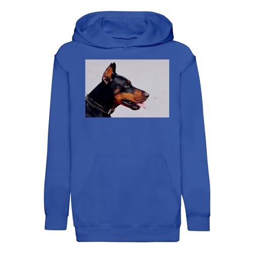 Sweat à capuche enfant Doberman résistant aux lavages et à l'usure