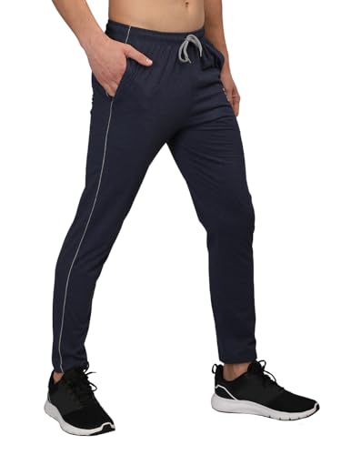 Image of CHKOKKO Men Casual Track Pant Gym Workout Lower with Pocket BlueMelange XXL