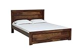 Craftswood Solid Wood Queen Size Bed for Bed Room | Solid Wood Bed | Sheesham Wood, Teak Brown