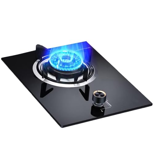THEGA Fornello A Gas per Interni con 1 Bruciatore, Piano Cottura Portatile A Gas da 5,2KW, Stufa di Conversione A Gas/LP, con Protezione Anti-Fiamma, per La Casa(NG)