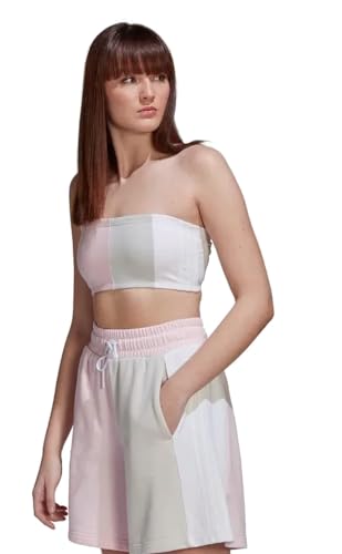Adidas Top tube femme rose clair : t-shirt bandeau sans bretelles tendance