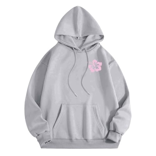 Moletom feminino com capuz gráfico 2024 grande conforto leve manga longa pulôver casual outono inver