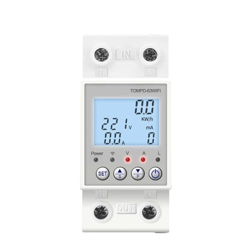 Disjoncteur WIFI Tuya 63A avec compteur d'énergie et protection différentielle