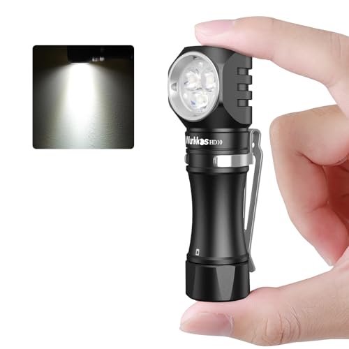 Wurkkos HD10 Mini Lampe de Poche, 1200 Lumens Petite poche lampe Led Rechargeable,IP68 étanche Torche avec aimant pour Camping, Randonnée, Urgence Equipé d'une bande de phare - 6000K