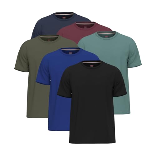 6 Pack T Shirts for Men UK 100% Cotton Tshirts |Pre-Shrunk Crew Neck Mens T Shirts Multipack